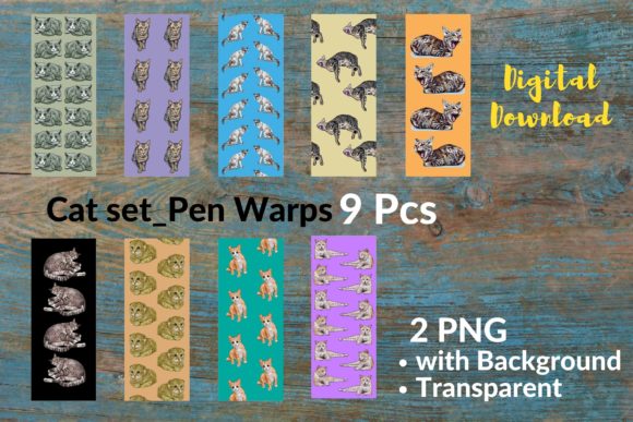 9 Pen Wraps, Cat Set for Cat Lover: A Stylish and Practical Choice for Creative Individuals