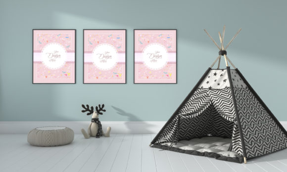 A 3D Kids Bedroom with a Teepee and Tent: A Creative Space for Imagination and Learning