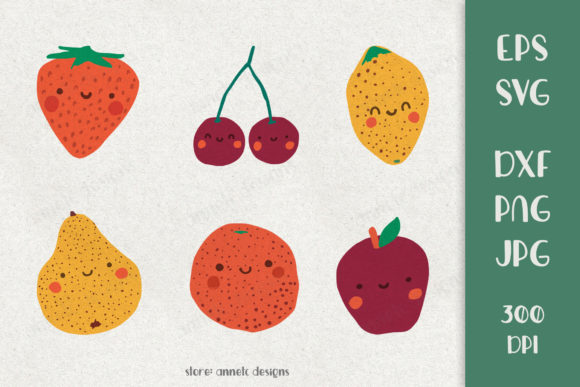 Cute Fruits Clipart Bundle