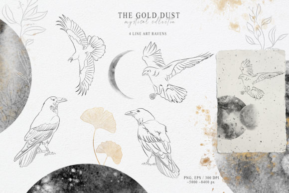 Fine Line Art Ravens Clipart: A Versatile Resource for Creative Projects