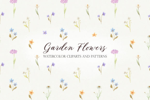 Garden Flowers: Watercolor Cliparts for Creative Expression