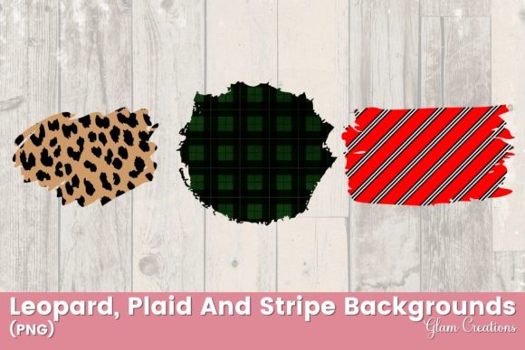 Leopard, Plaid and Striped Backgrounds: A Stylish Combination for Creative Projects