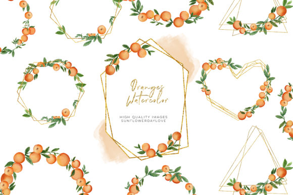 Orange Summer Frame Clipart, Citrus